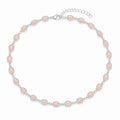 Colier Argint 925 cu Cuart Roz Oval – Iubire, Armonie si Feminitate