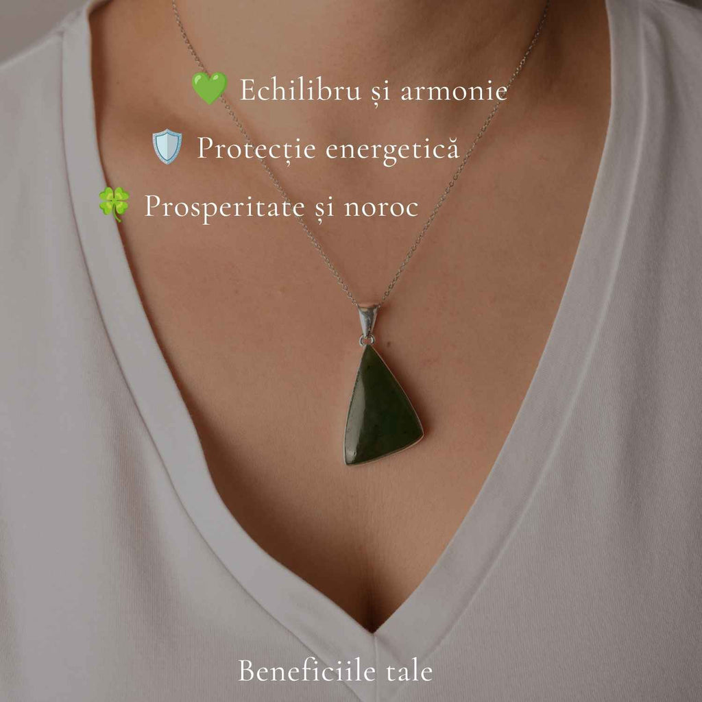 Colier cu Jad Nefrit, Argint 925 – CraftMystic