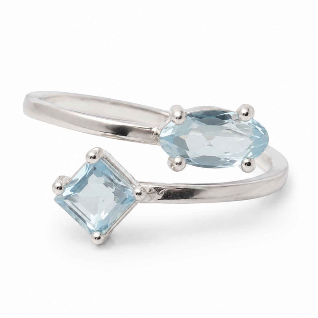 Inel Argint 925 ajustabil cu Piatra Naturala de Topaz Albastru – Claritate si Incredere