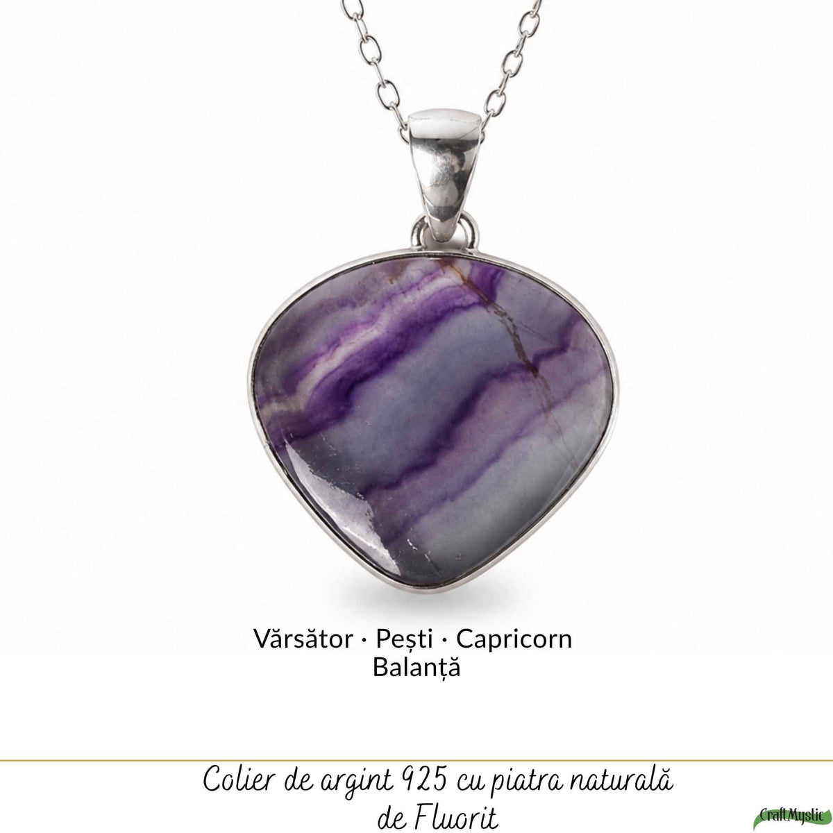 Colier cu Fluorit, Argint 925 – CraftMystic