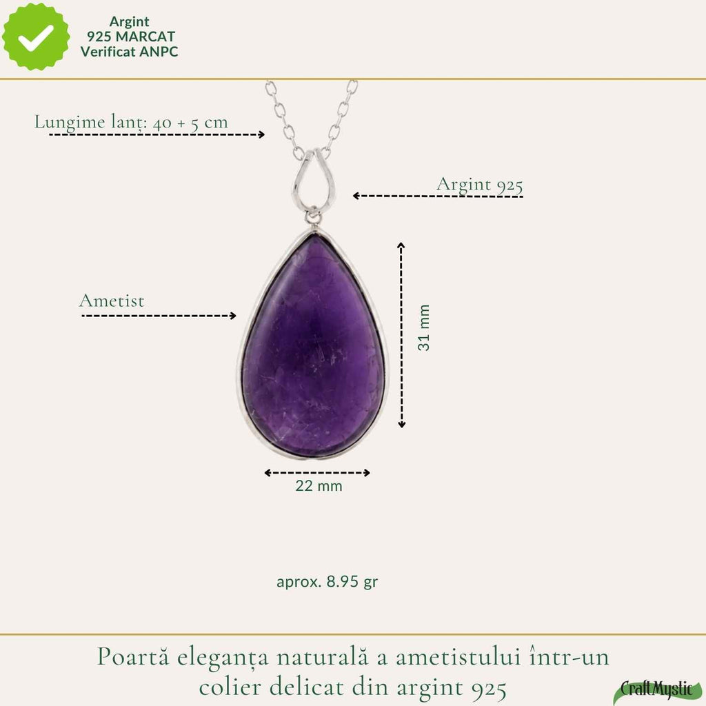 Colier cu Ametist, Argint 925 – CraftMystic