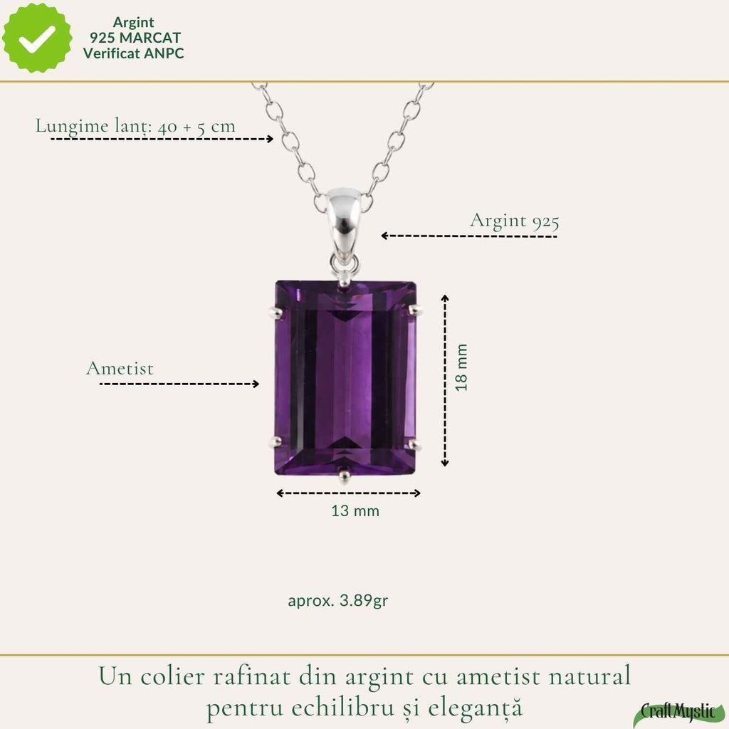 Colier cu Ametist, Argint 925 – CraftMystic