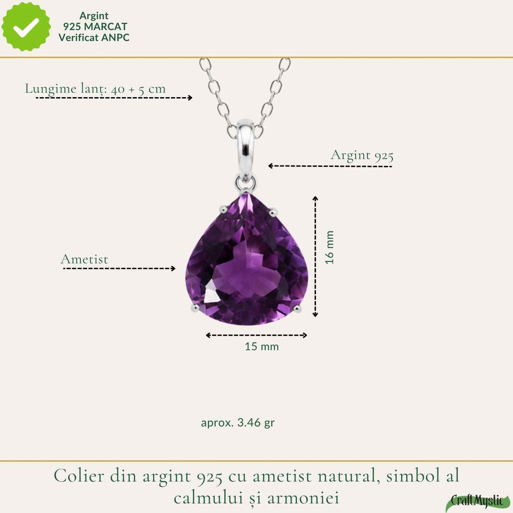 Colier cu Ametist, Argint 925 – CraftMystic