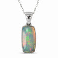 Colier Argint 925 cu Piatra Naturala de Opal Etiopian Dreptunghi – Creativitate si Inspiratie