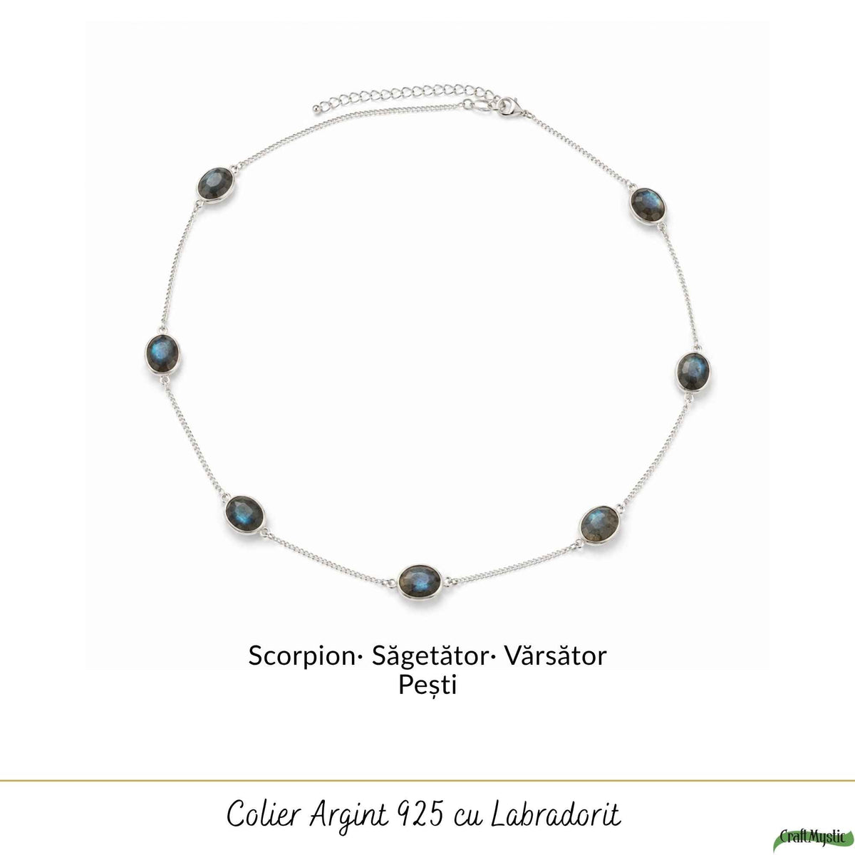 Colier Argint 925 cu Labradorit Fatetat Oval – Protectie si Intuiție