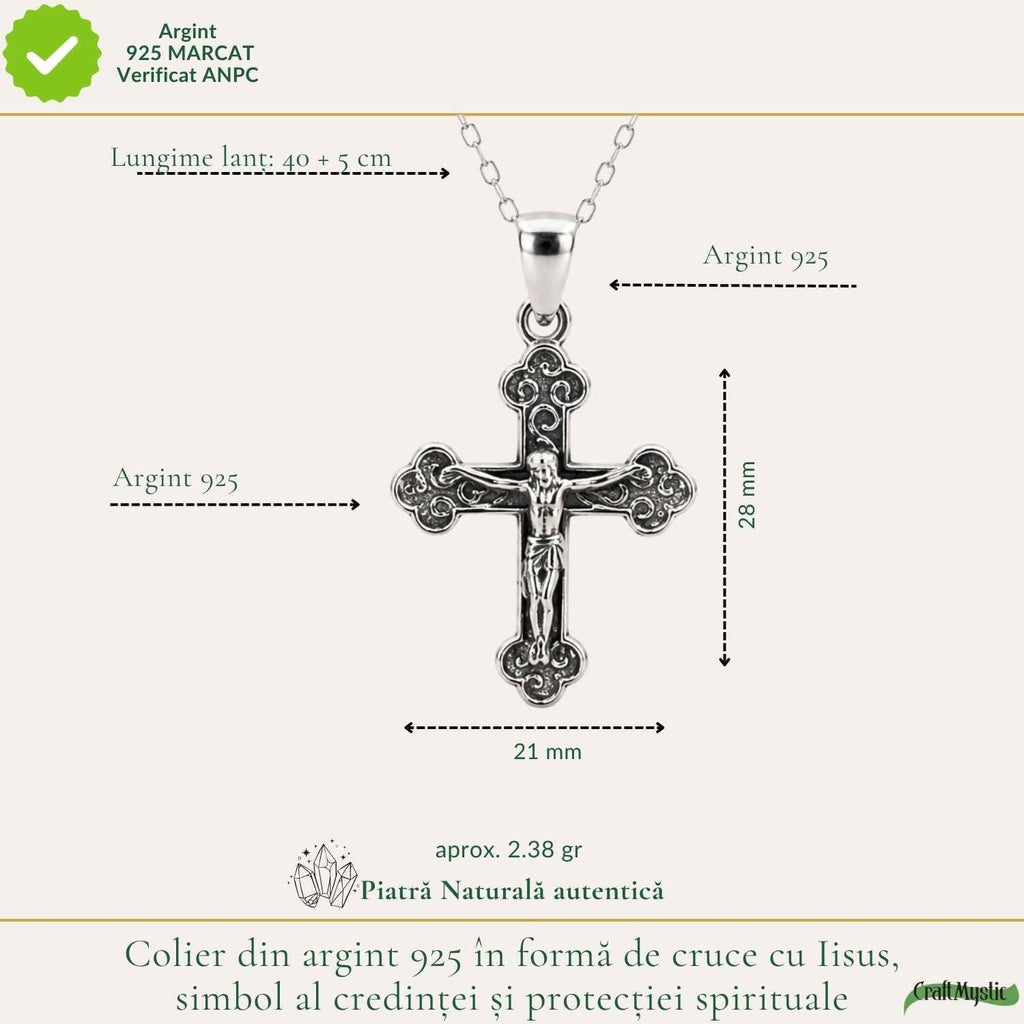 Colier Cruce cu Iisus din Argint 925 – CraftMystic