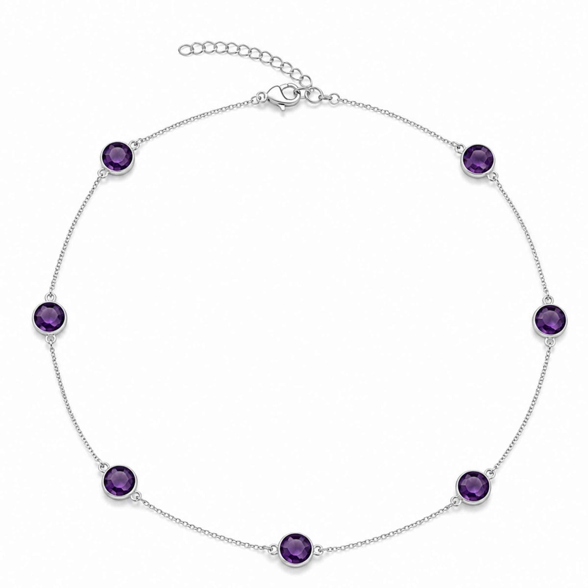 Colier Argint 925 cu Ametist Fatetat – Calm, Claritate si Echilibru