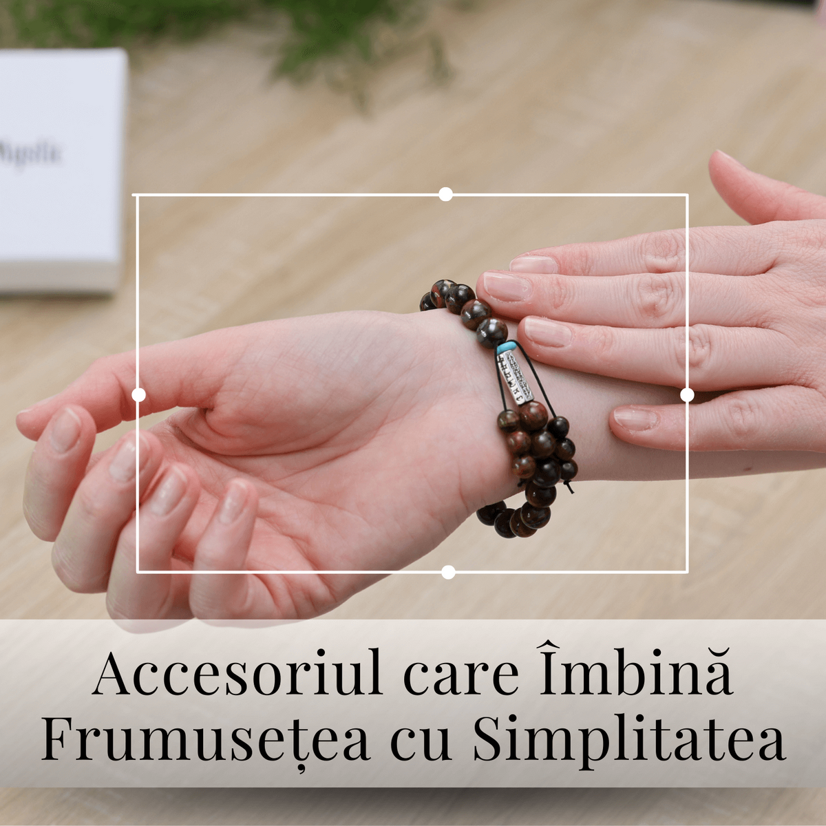 Bratara Elastica cu Margele 6mm din Pietre Semipretioase Ochi de Tigru, Tucurasi si Pandativ