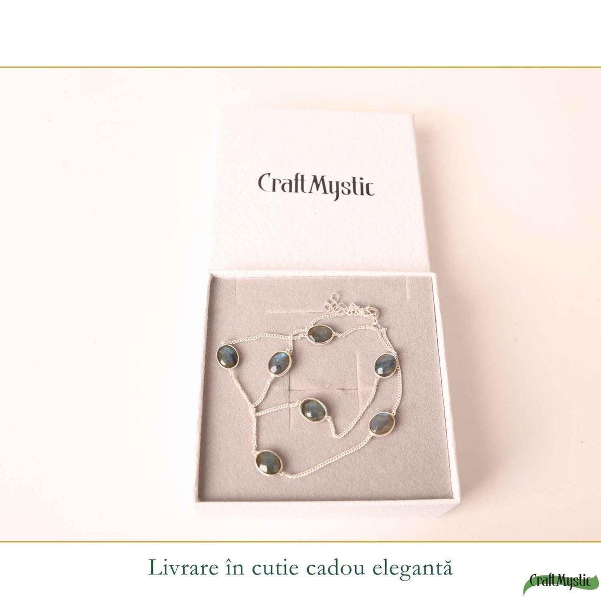 Colier Argint 925 cu Labradorit Fatetat Oval – Protectie si Intuiție
