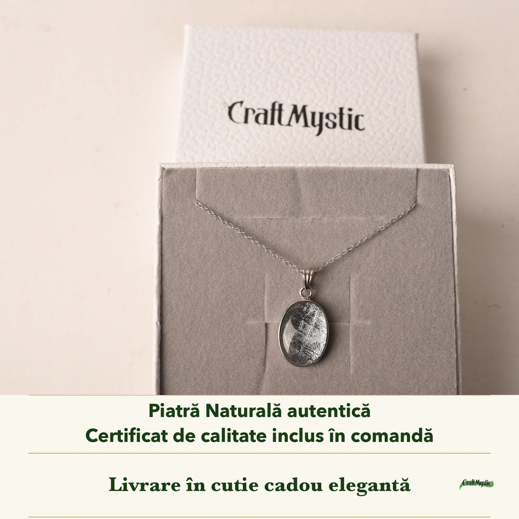 Colier cu Meteorit în cutia cadou CraftMystic, cu certificatul de calitate