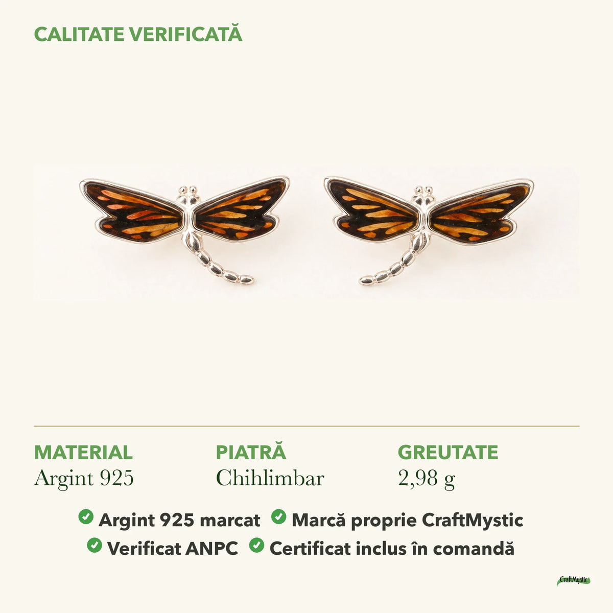 Cercei cu Chihlimbar: material, dimensiunea pietrei, greutate și marcajul 925