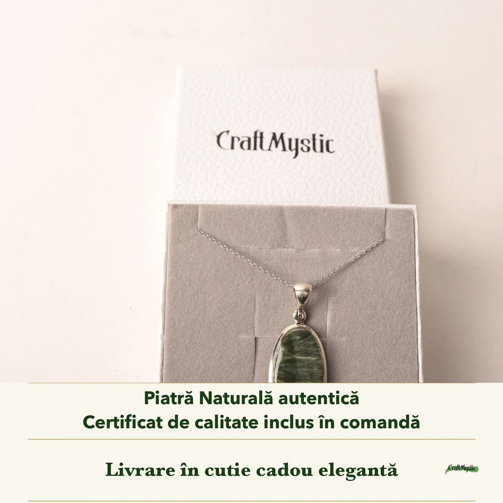 Colier cu Serafinit în cutia cadou CraftMystic, cu certificatul de calitate
