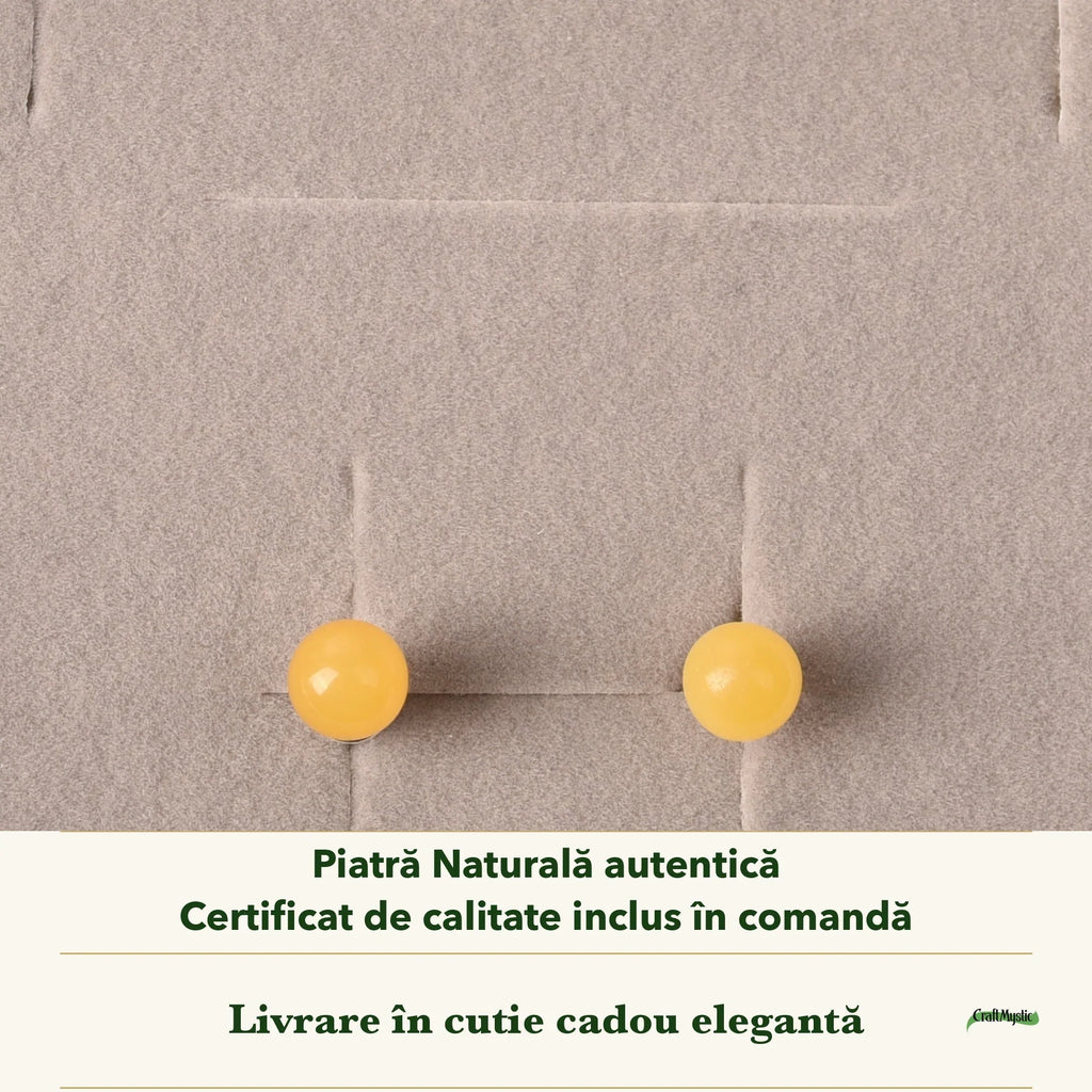 Cercei cu Chihlimbar în cutia cadou CraftMystic, cu certificatul de calitate