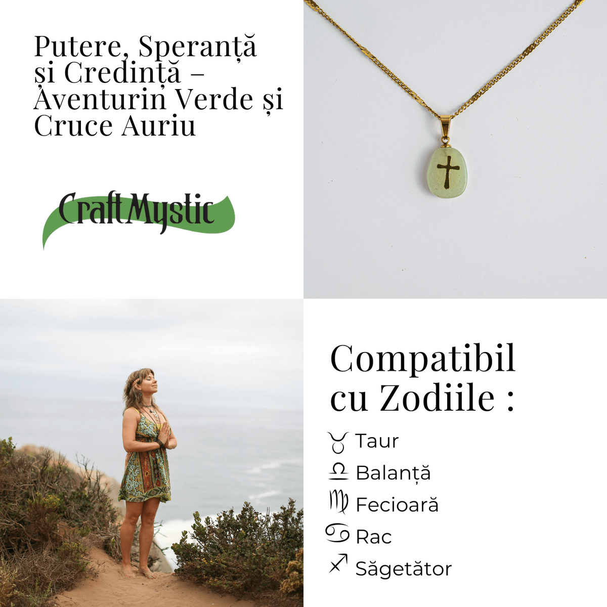 Putere, Speranta si Credinta – Aventurin Verde si Cruce Auriu