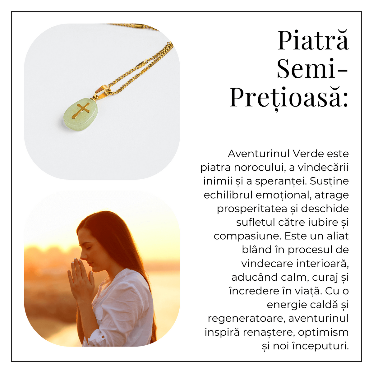 Putere, Speranta si Credinta – Aventurin Verde si Cruce Auriu