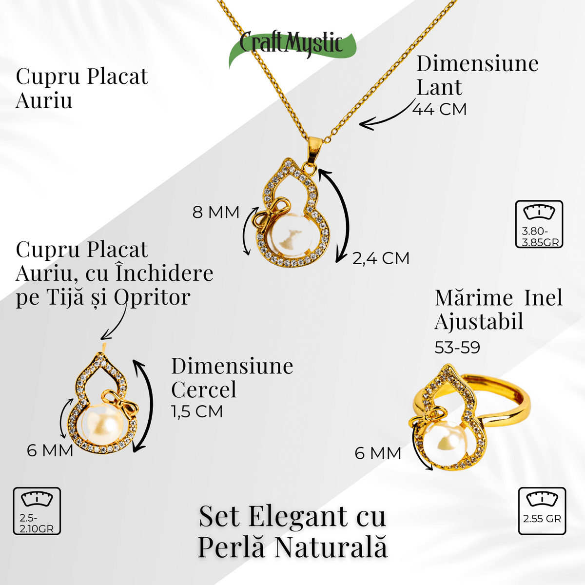 Set elegant cu perla naturala – Stralucire si feminitate intr-un singur gest