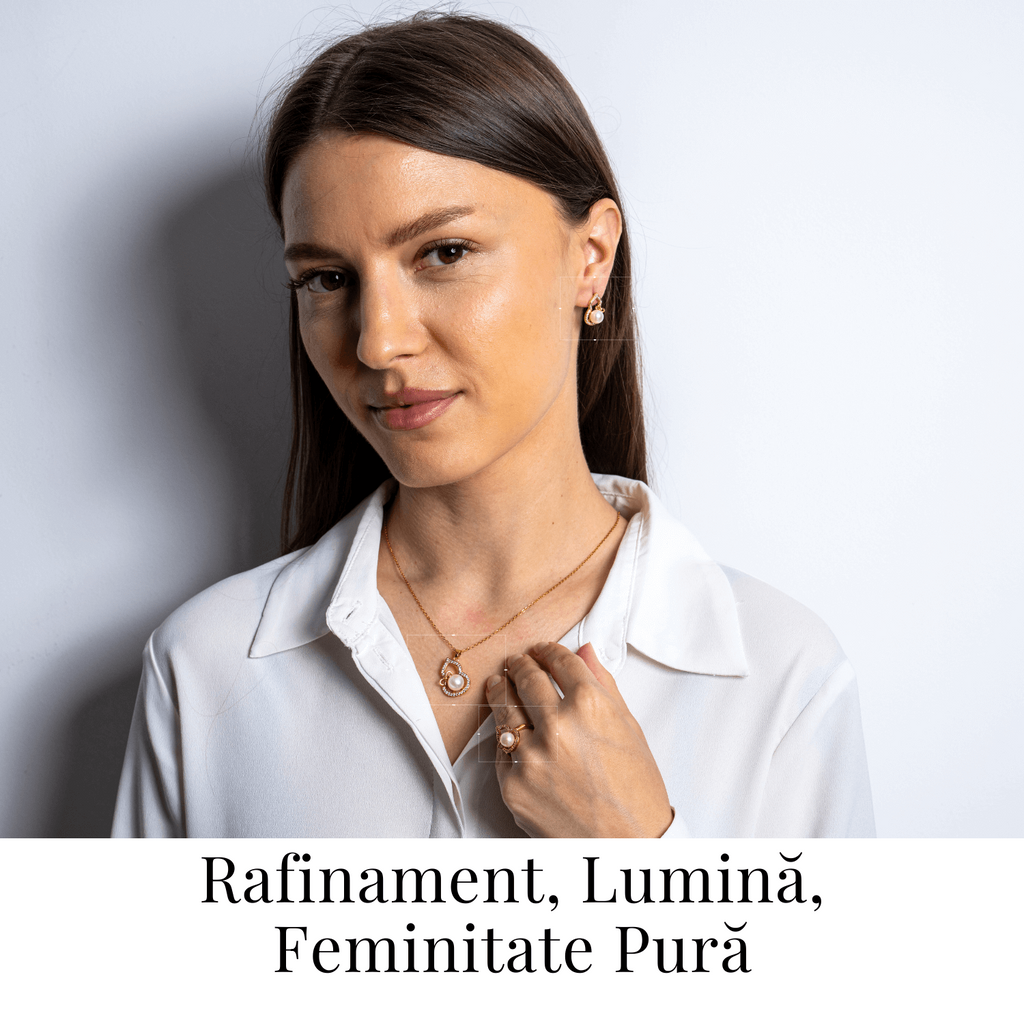 Set elegant cu perla naturala – Stralucire si feminitate intr-un singur gest