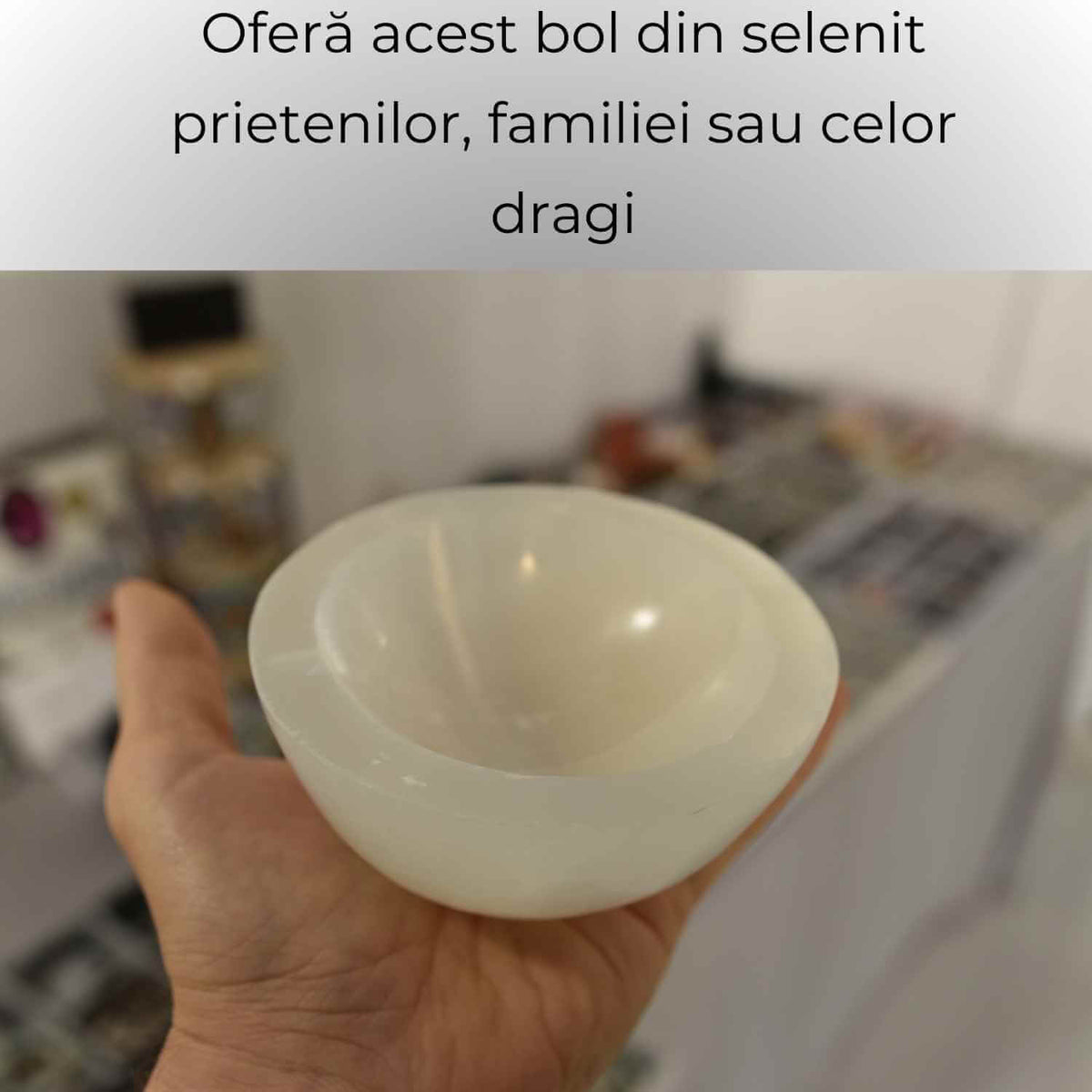 Bol solid de Selenit pentru Echilibru Energetic – Curatare, Calm si Armonie