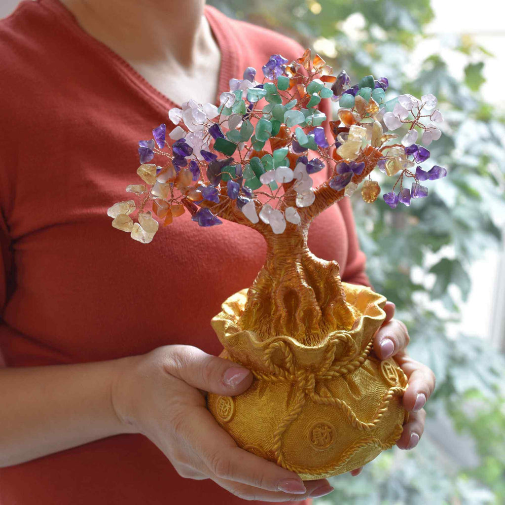 Bonsai cu cristale naturale mixte, supranumit "copacul banilor"