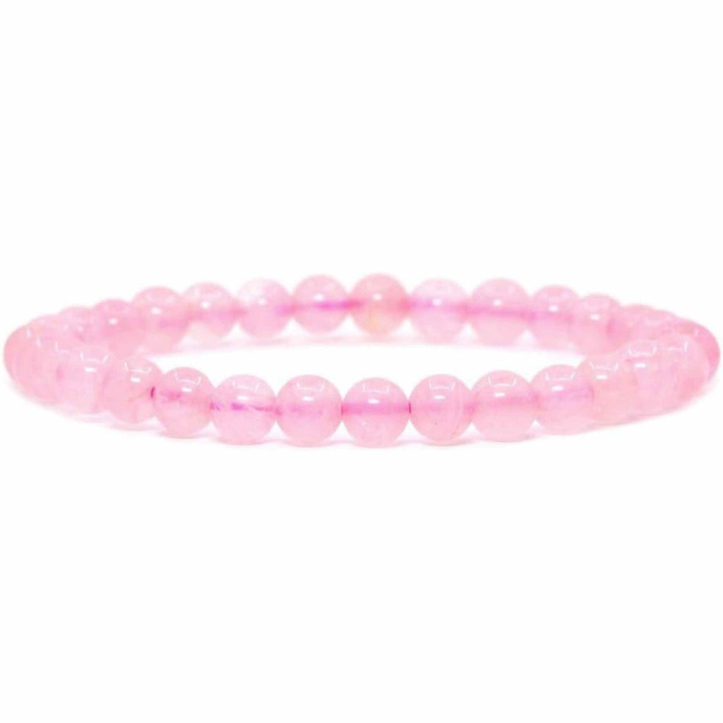 Bratara Elastica cu Margele 6mm din Cuart Roz Semipretios