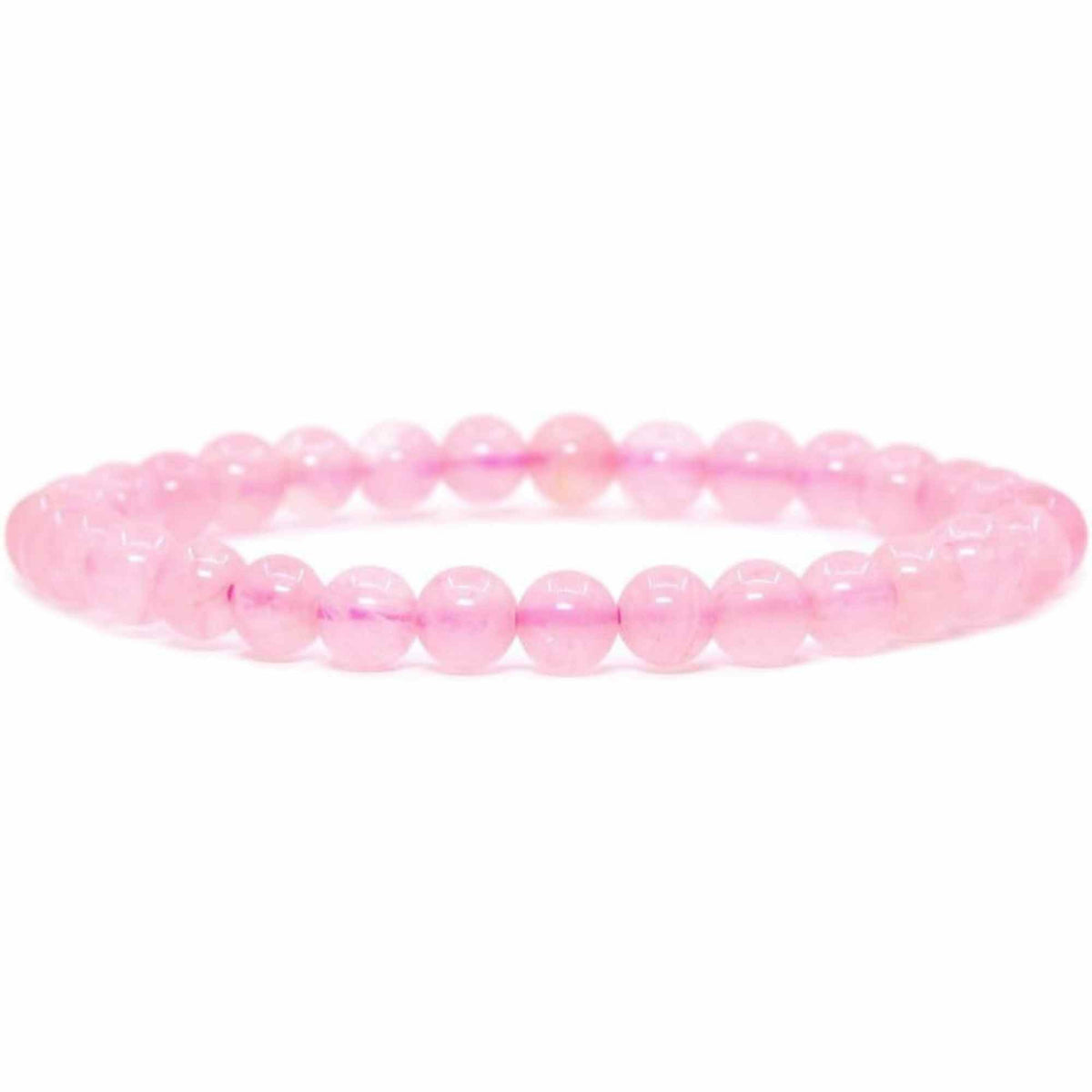 Bratara Elastica cu Margele 6mm din Cuart Roz Semipretios