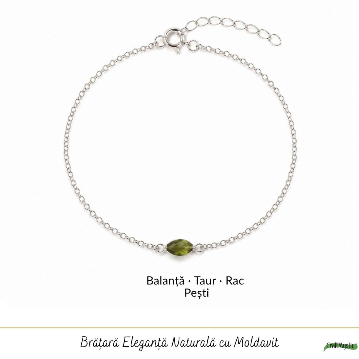 Bratara Argint 925 cu Moldavit Fatetat Natural – Transformare si Evolutie Spirituala