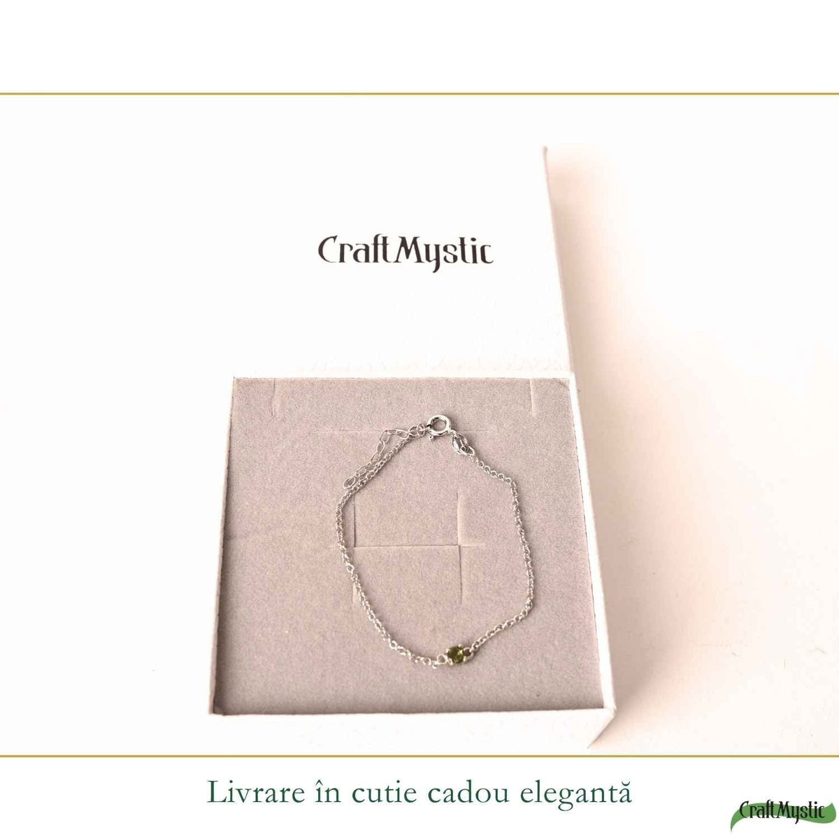 Brățară cu Moldavit, Argint 925 – CraftMystic