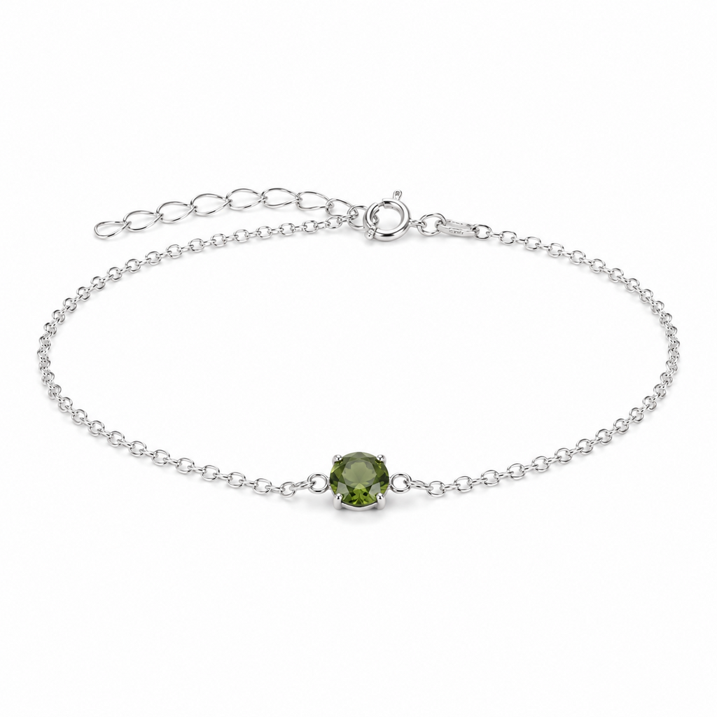 Brățară cu Moldavit, Argint 925 – CraftMystic