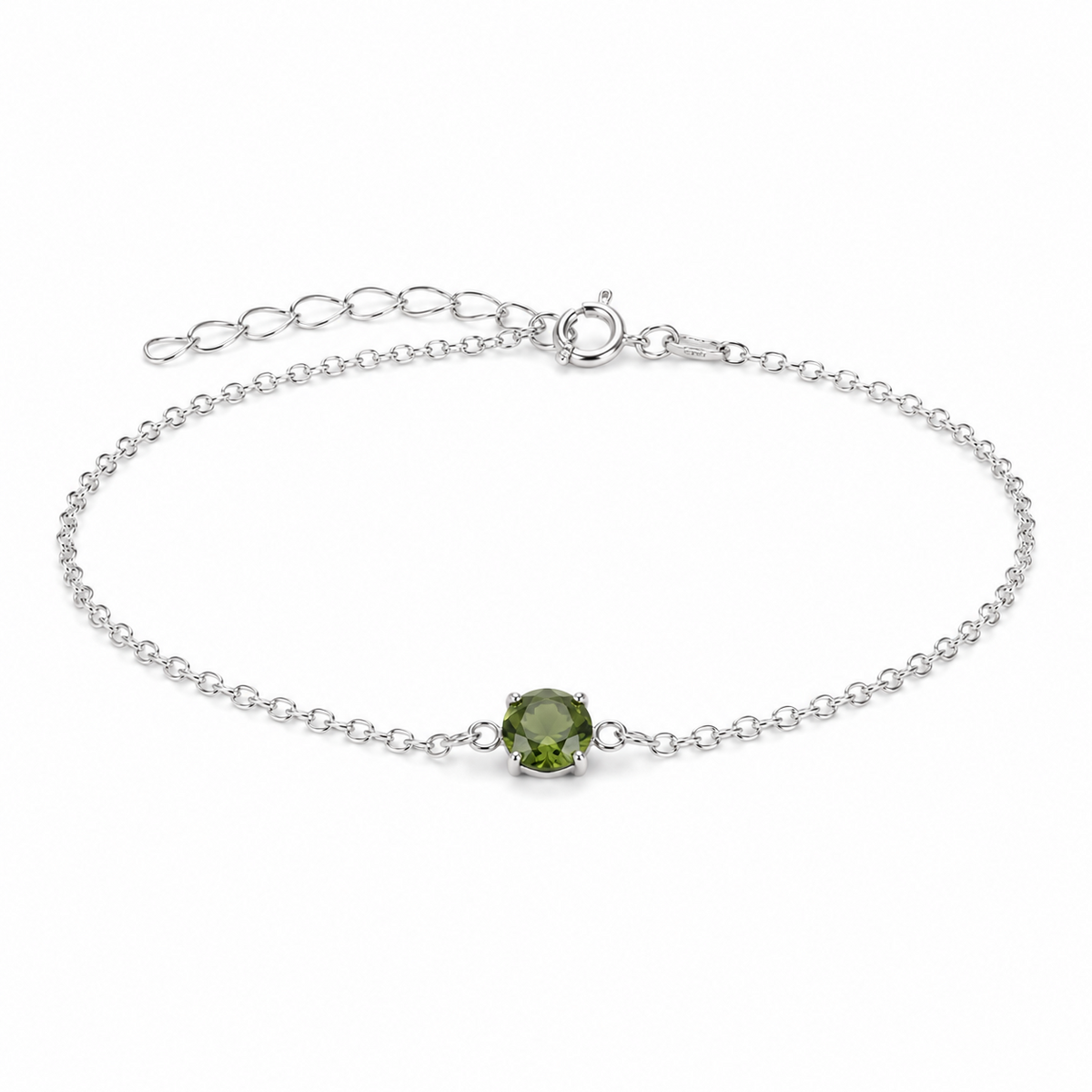 Brățară cu Moldavit, Argint 925 – CraftMystic