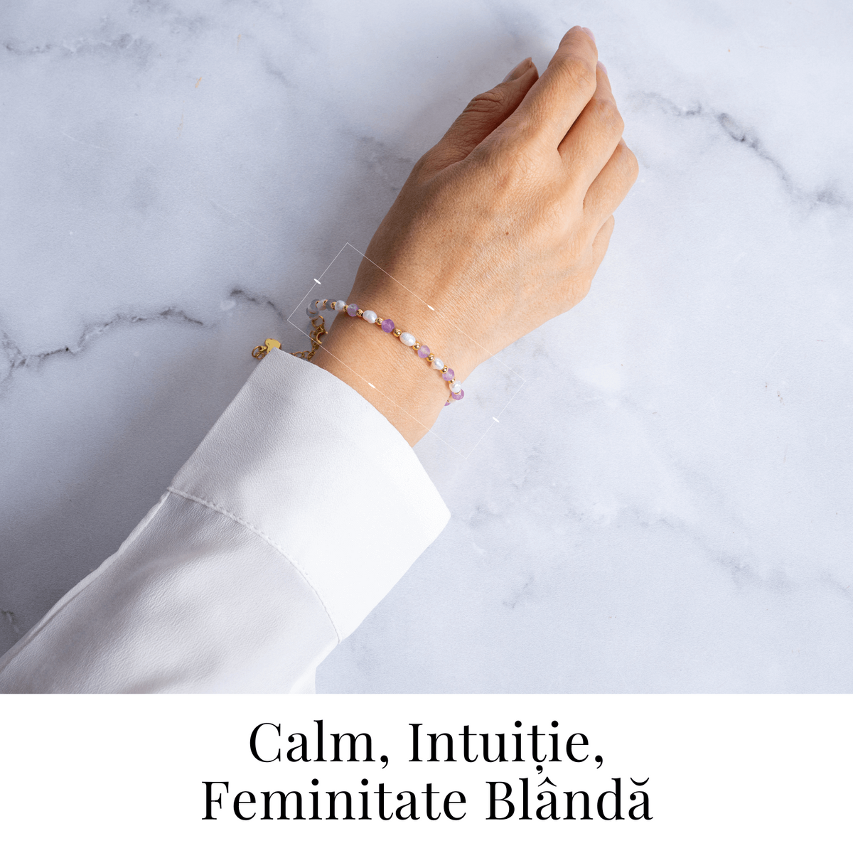 Bratara spirituala cu ametist 4mm si perle – Rafinament purtat zilnic
