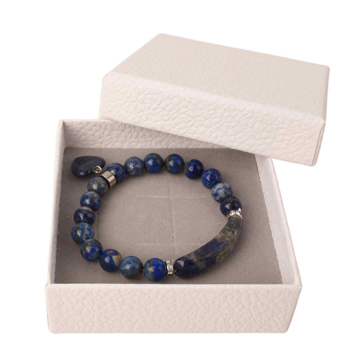 Bratara cu pietre semipretioase margele 8mm ochi de Lapis Lazuli natural cu pigment culoare: Calmarea stresului si a anxietatii