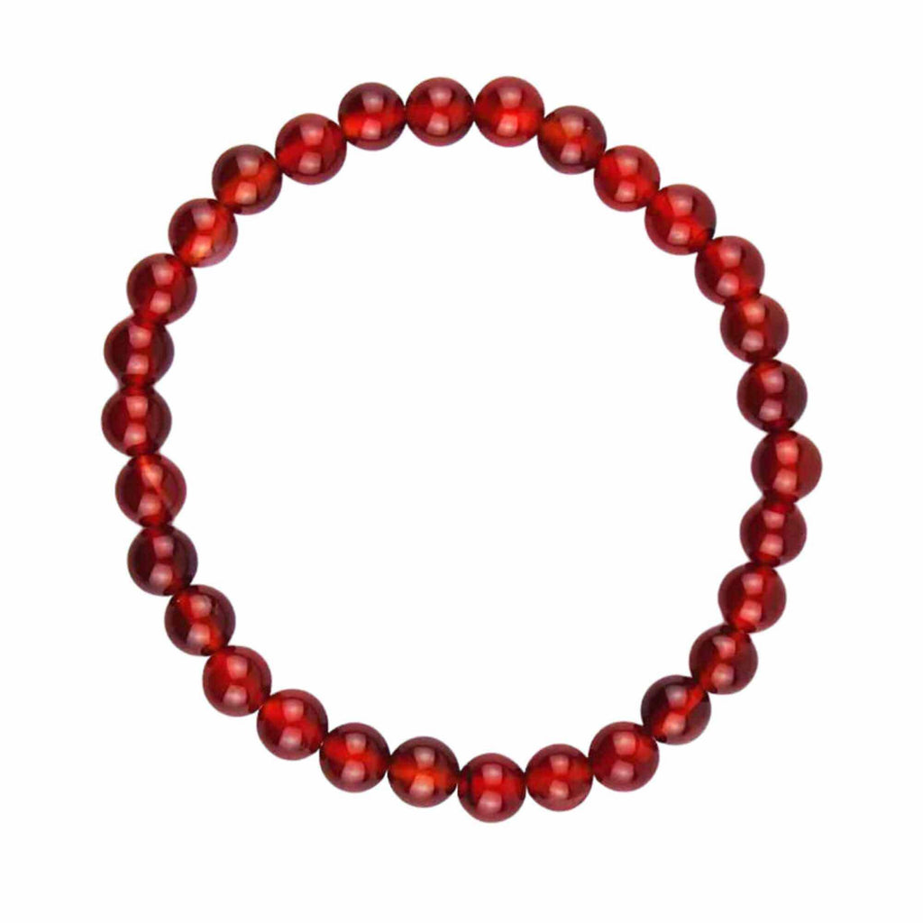 Bratara elastica cu margele 6mm din pietre naturale Carneol pentru barbati si femei -