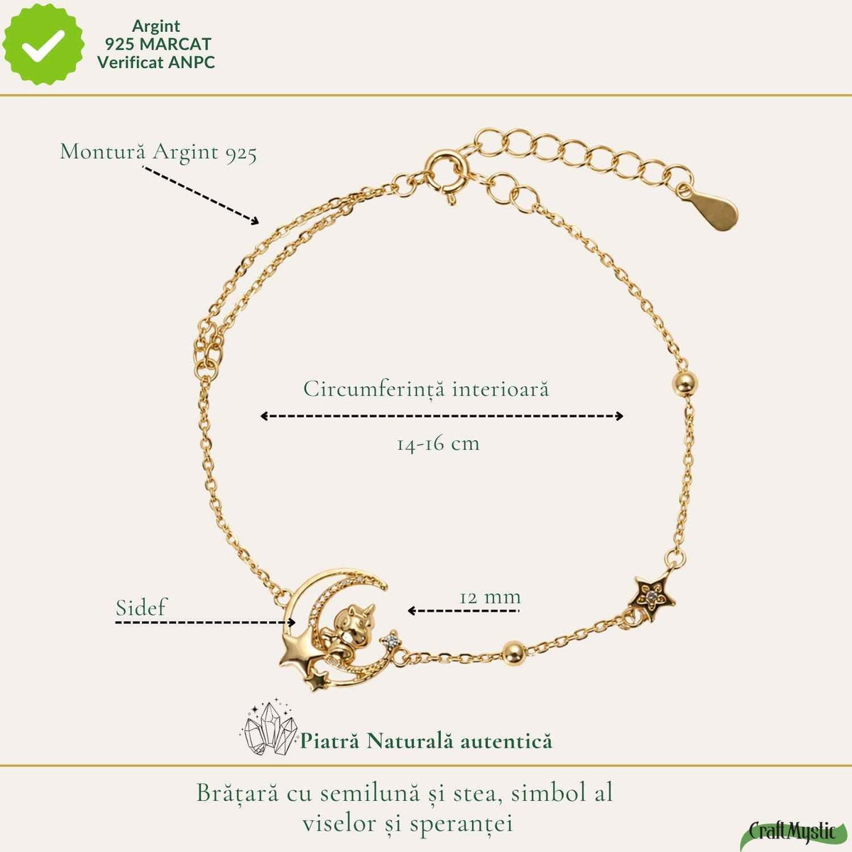 Bratara cu Sidef, Argint 925 placat aur 18k – CraftMystic