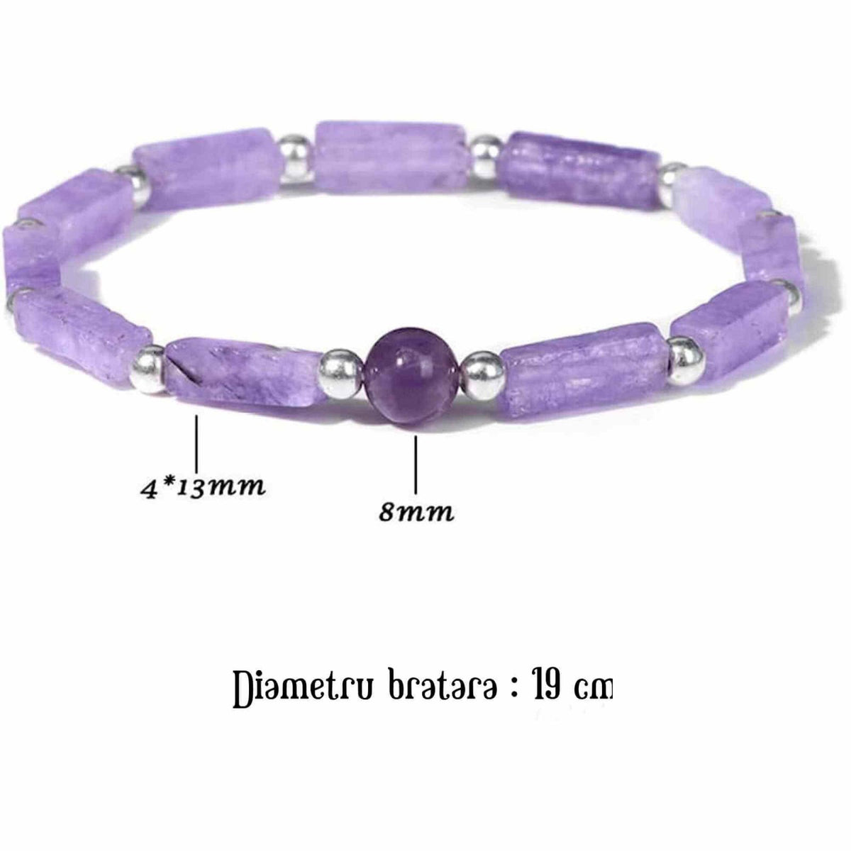 Bratara deosebita cu ametist natural 8mm