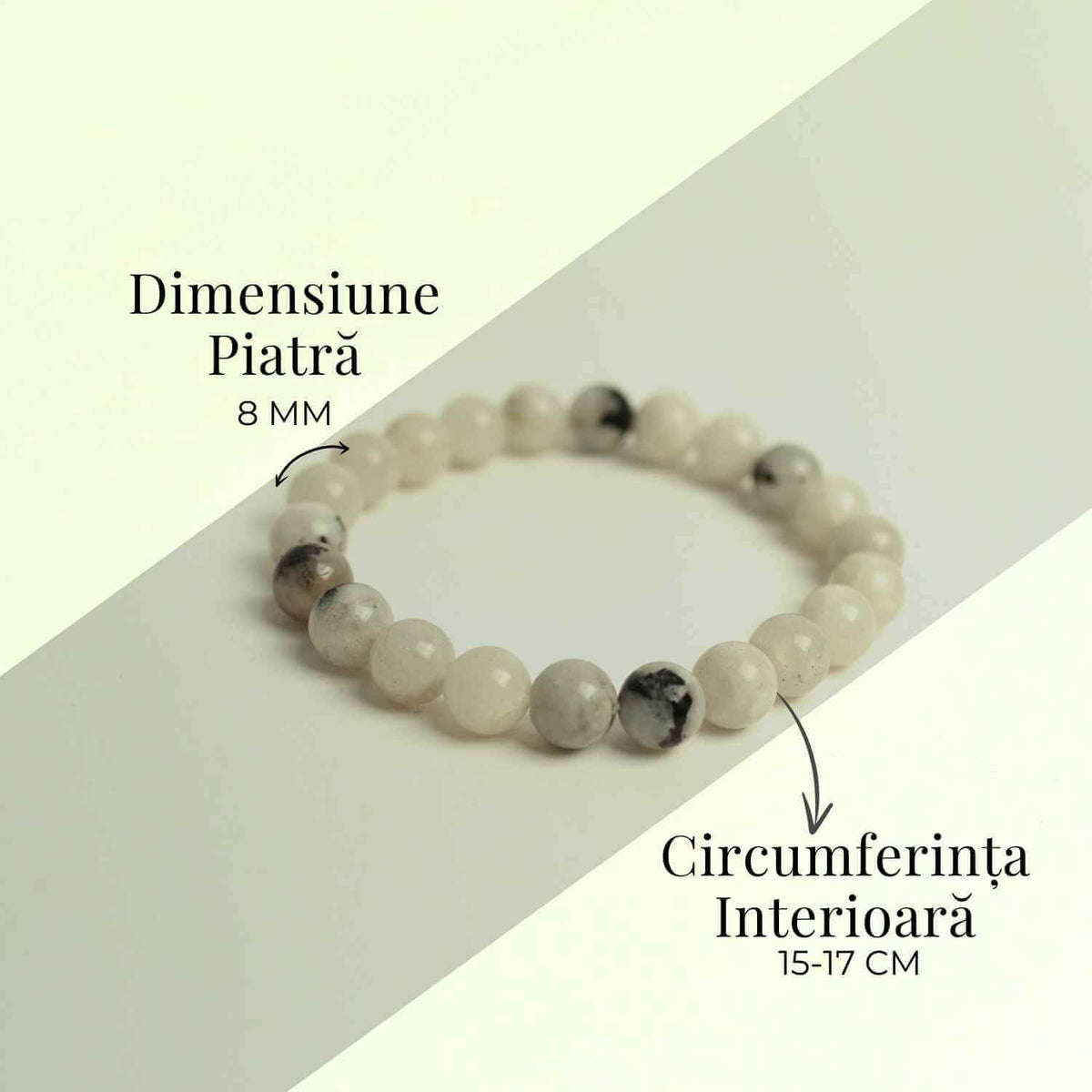 Bratara Elastica cu Margele 8mm din Piatra Lunii Curcubeu