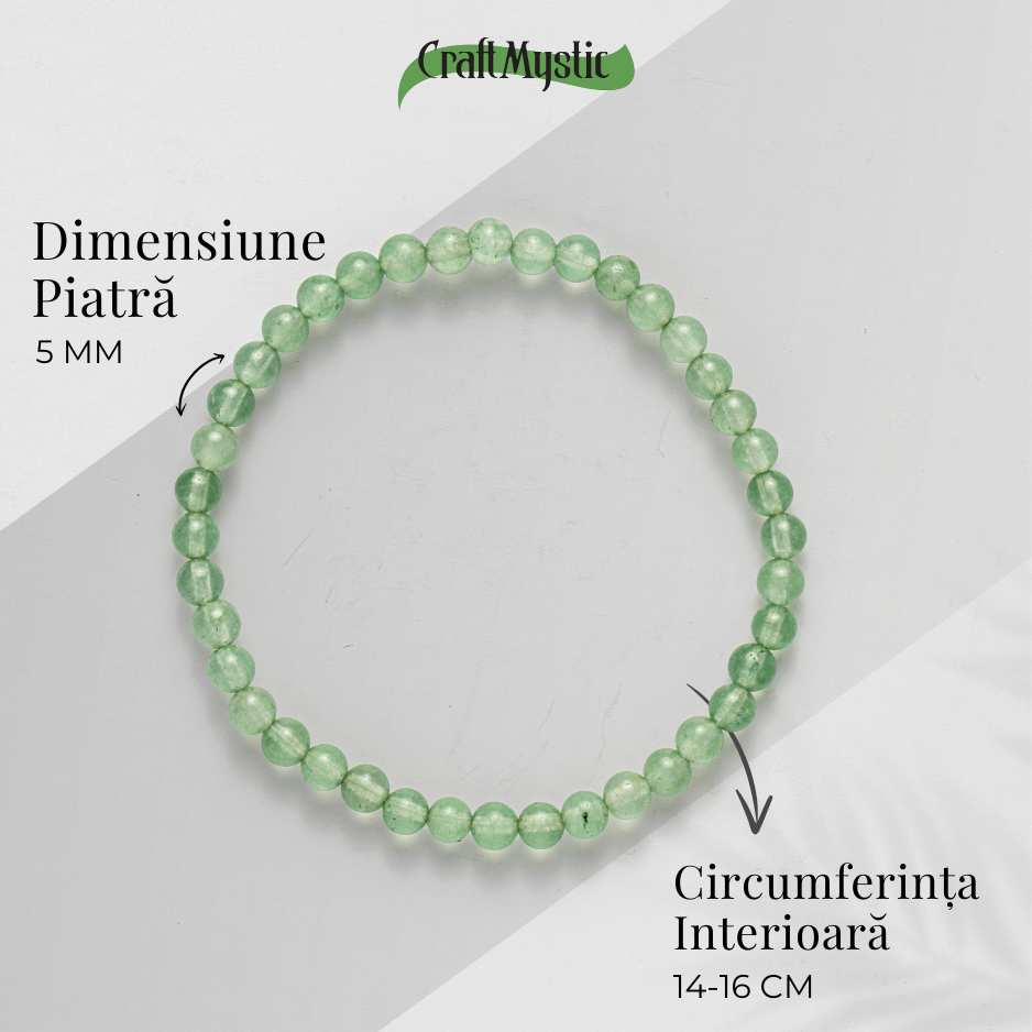 Bratara Elastica din Aventurin Verde 5mm – Noroc si Abundenta