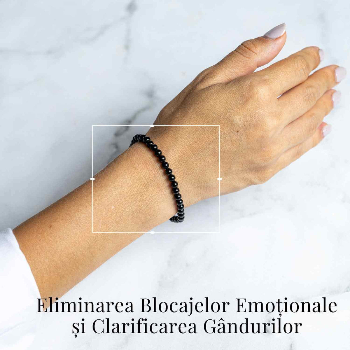 Bratara Elastica cu Margele 4mm din Turmalina Neagra – Protectie Energetica si impamantare