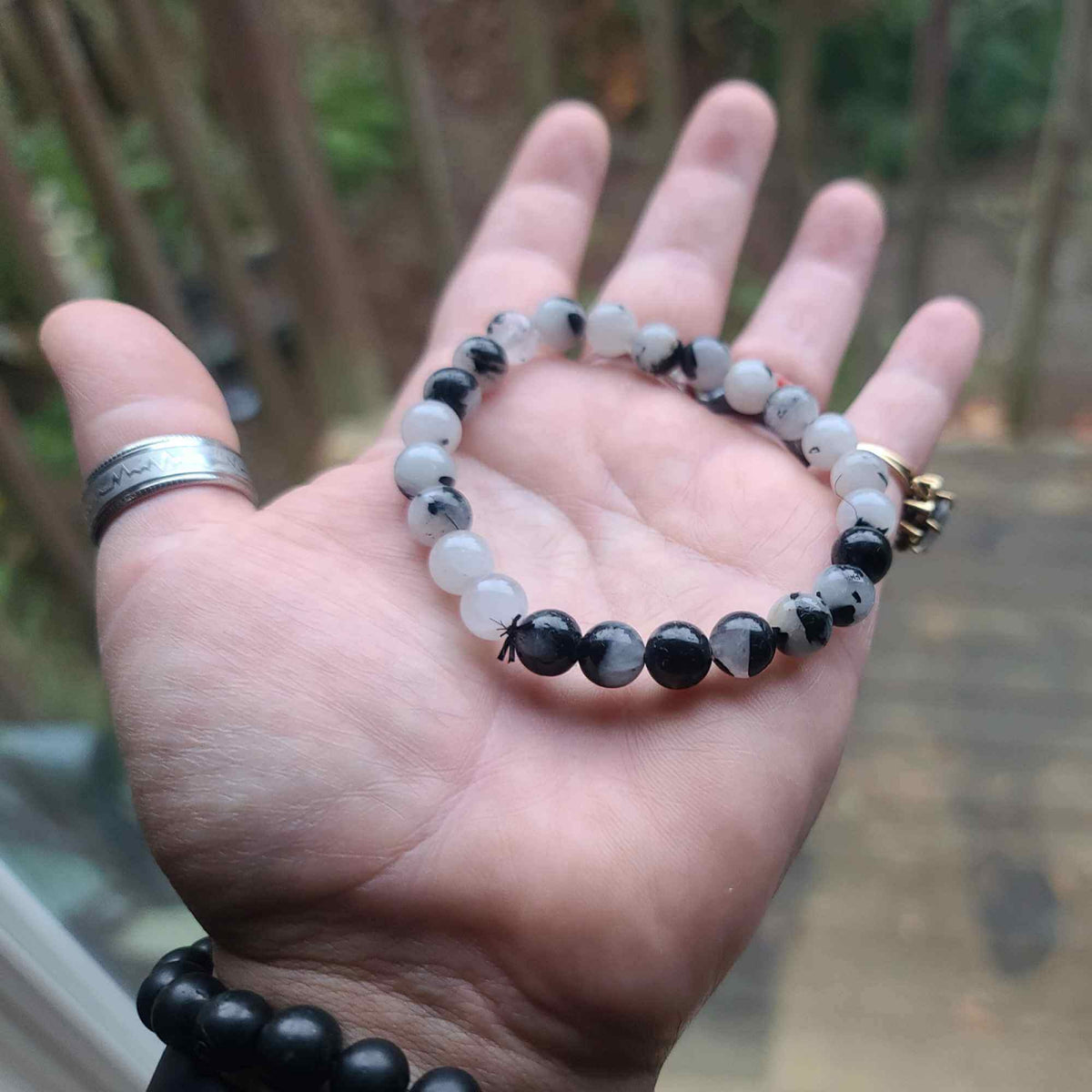 Bratara de Manifestare - Bratara Manuala din Rutil Negru Natural 8mm