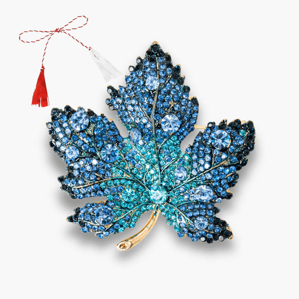 Brosa frunza de artar cu pietre Rhinestone – Eleganta si Stralucire