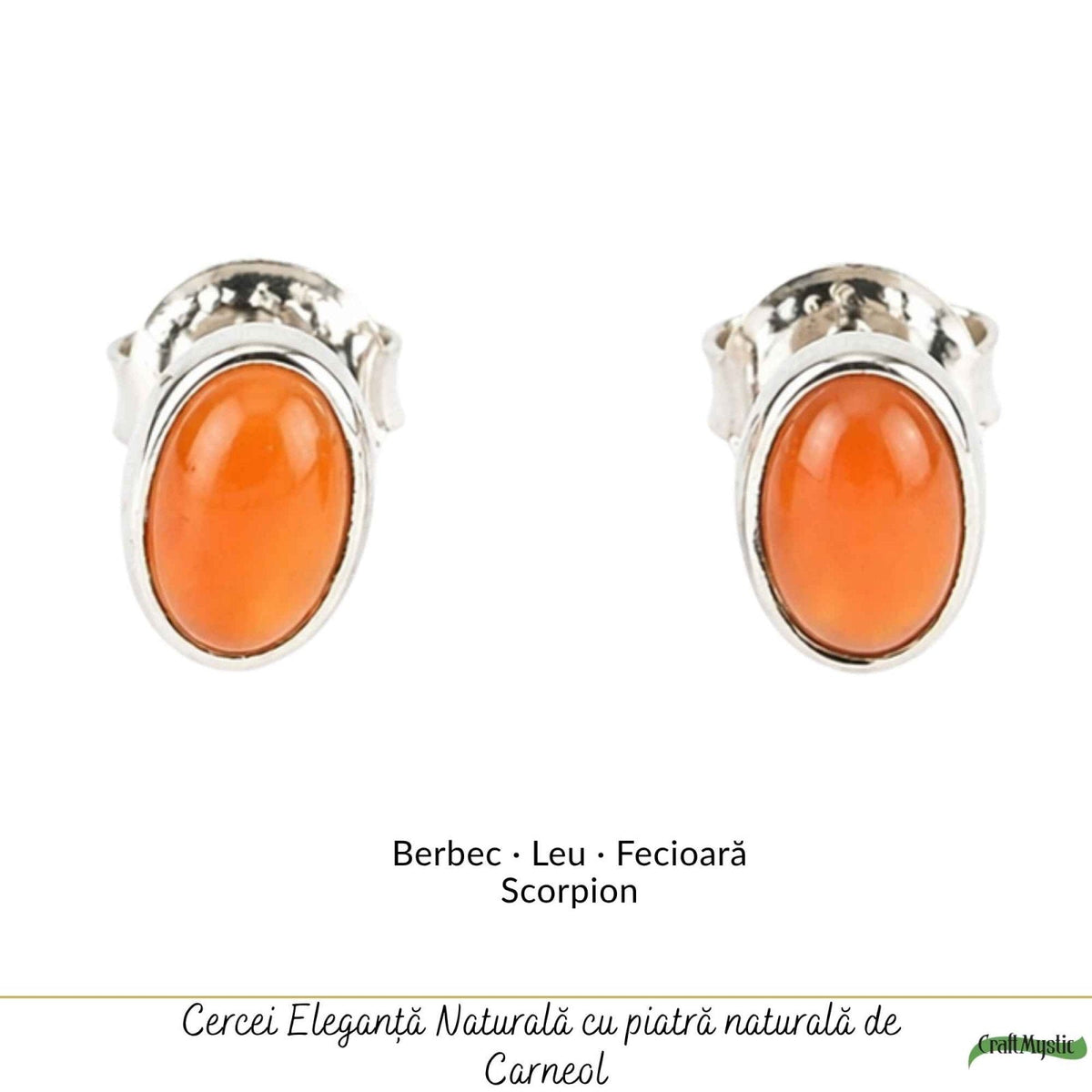 Cercei cu Carneol, Argint 925 – CraftMystic