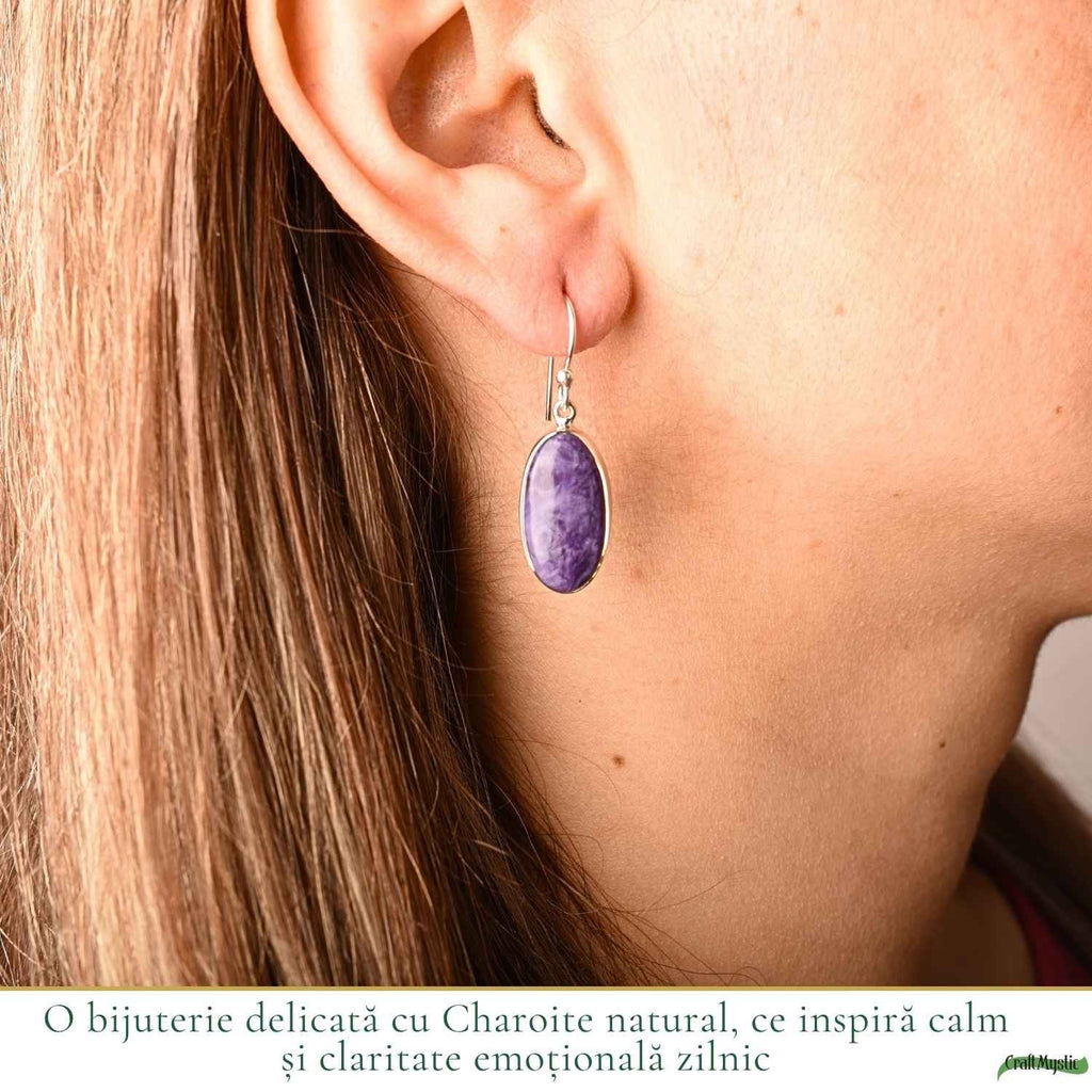 Cercei cu Charoit, Argint 925 – CraftMystic