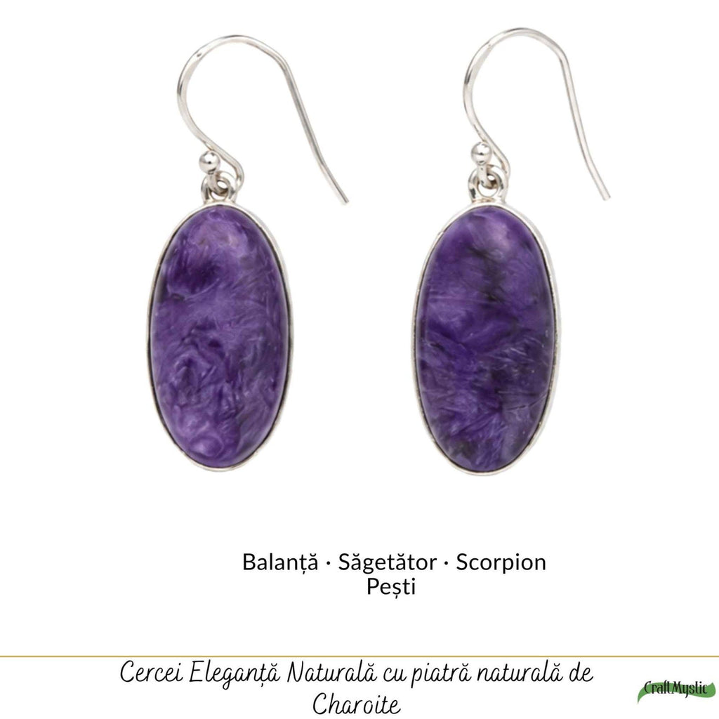 Cercei cu Charoit, Argint 925 – CraftMystic