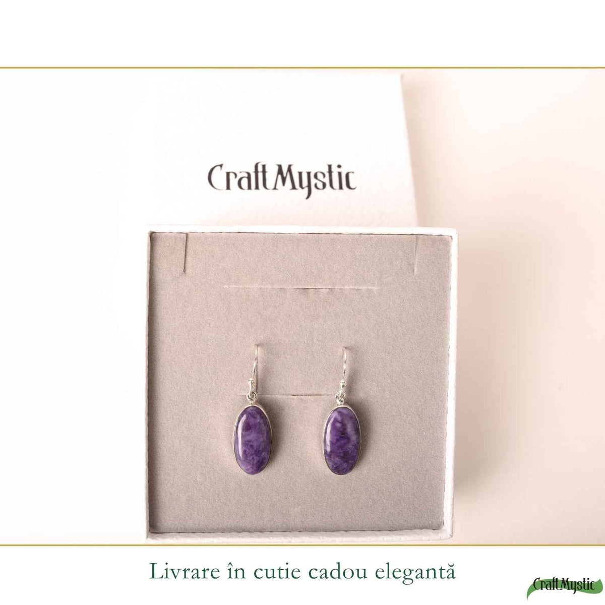 Cercei cu Charoit, Argint 925 – CraftMystic
