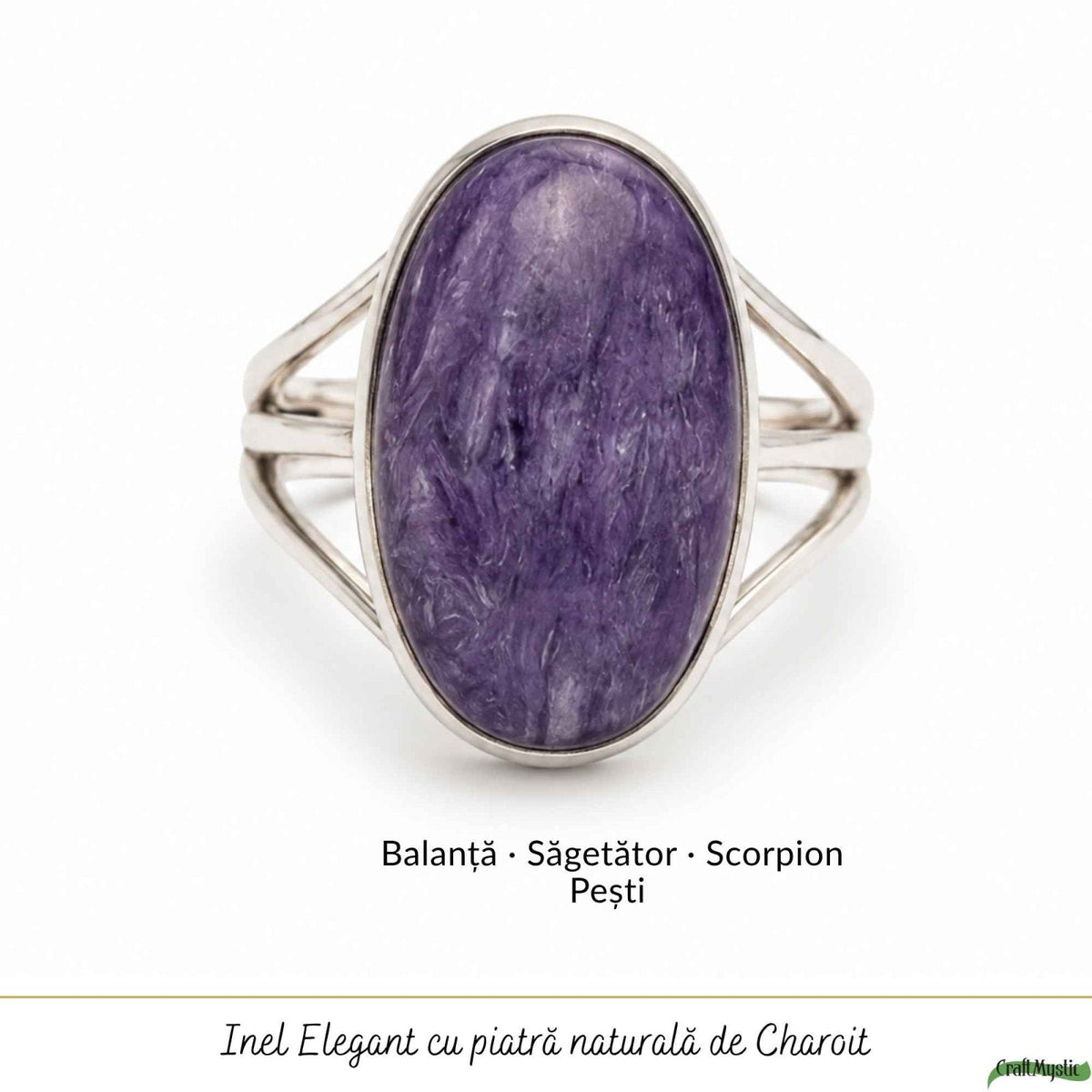 Inel cu Charoit, Argint 925 – CraftMystic