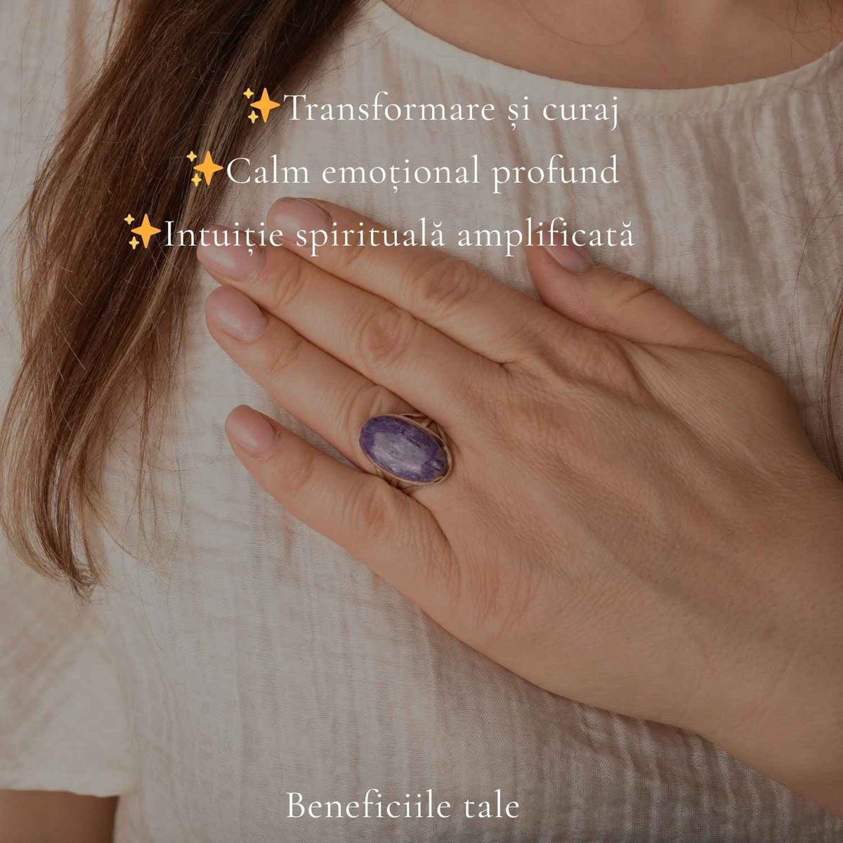 Inel cu Charoit, Argint 925 – CraftMystic