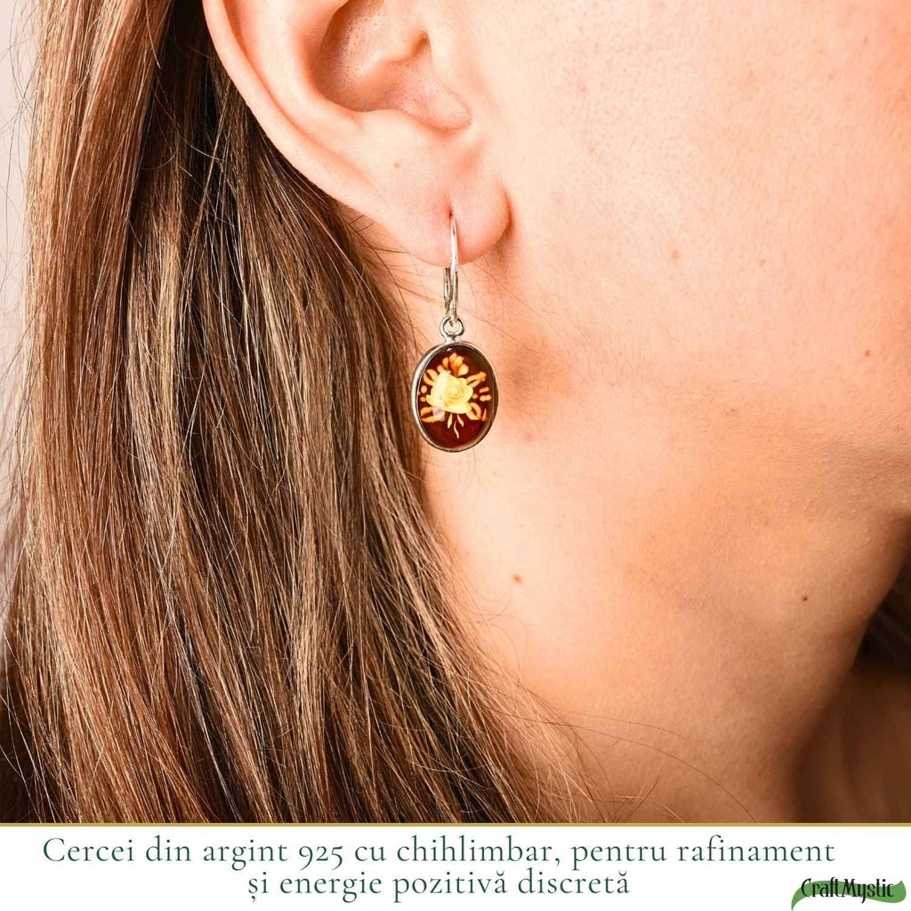 Cercei cu Chihlimbar, Argint 925 – CraftMystic