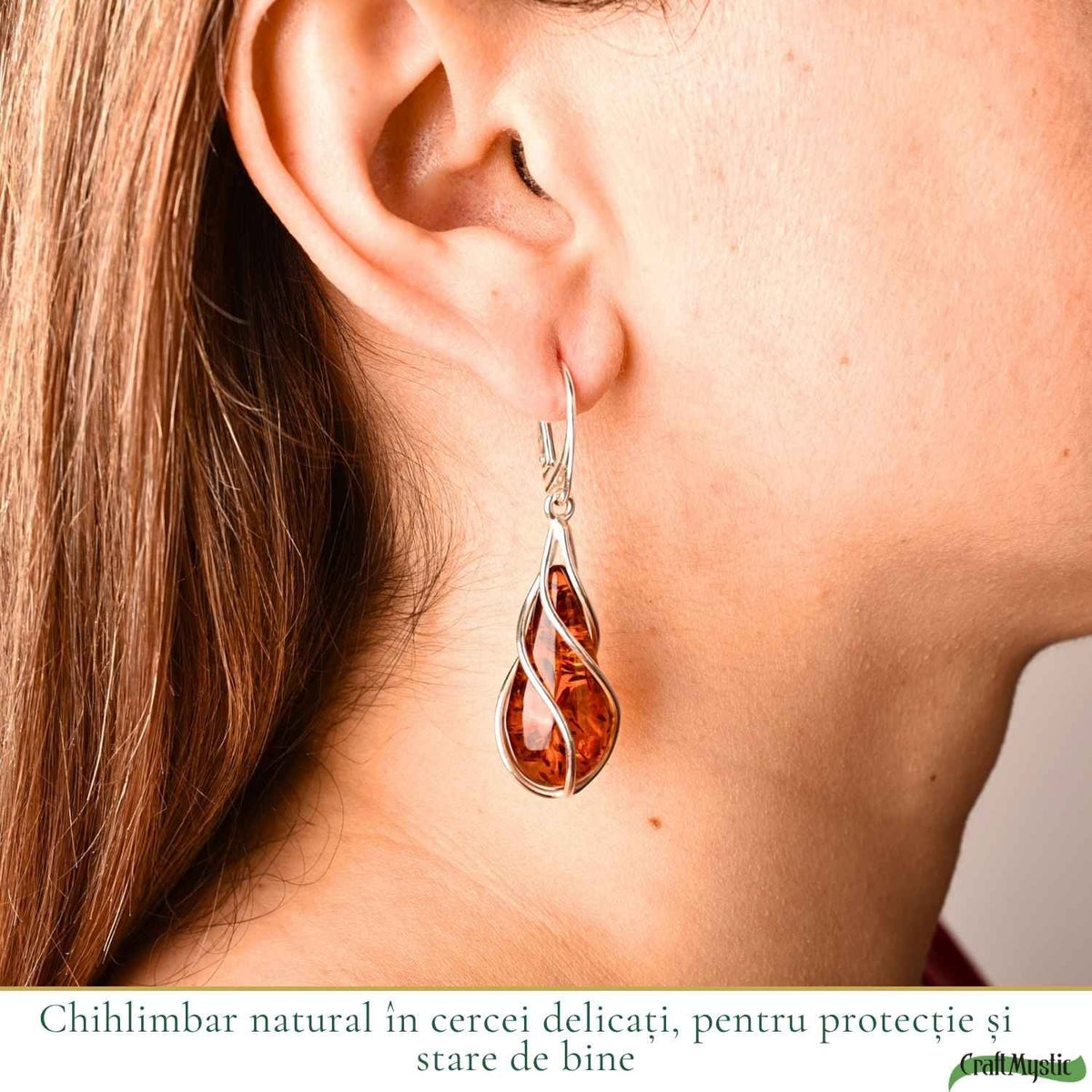 Cercei cu Chihlimbar, Argint 925 – CraftMystic