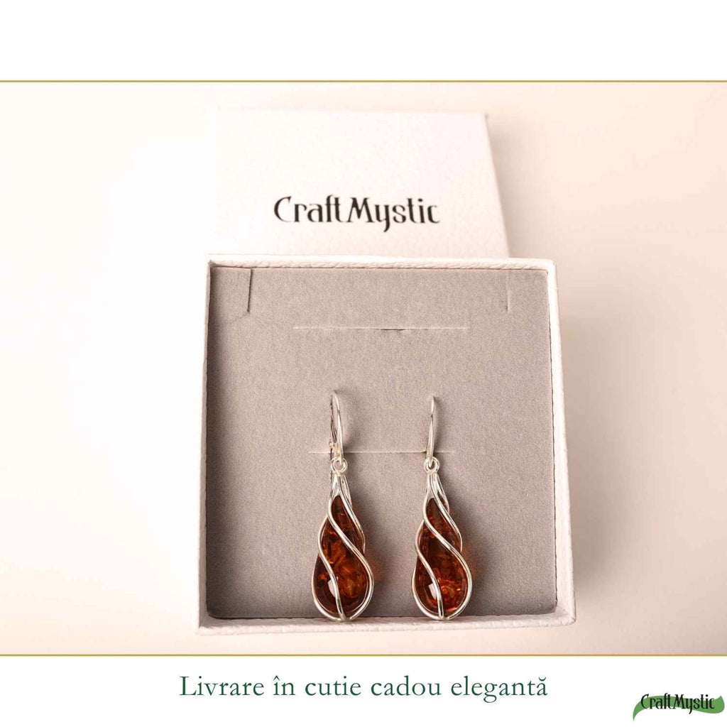 Cercei cu Chihlimbar, Argint 925 – CraftMystic