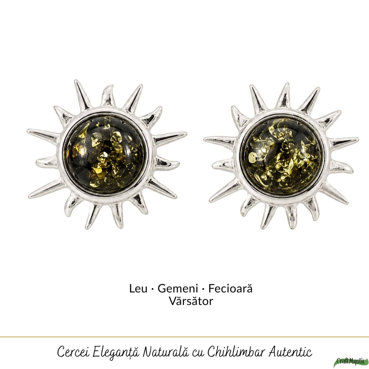 Cercei cu Chihlimbar, Argint 925 – CraftMystic