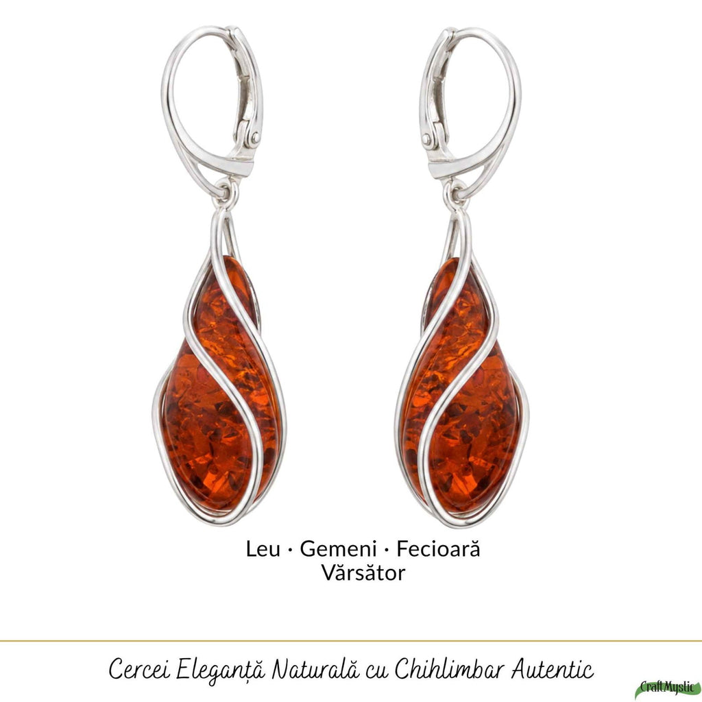 Cercei cu Chihlimbar, Argint 925 – CraftMystic